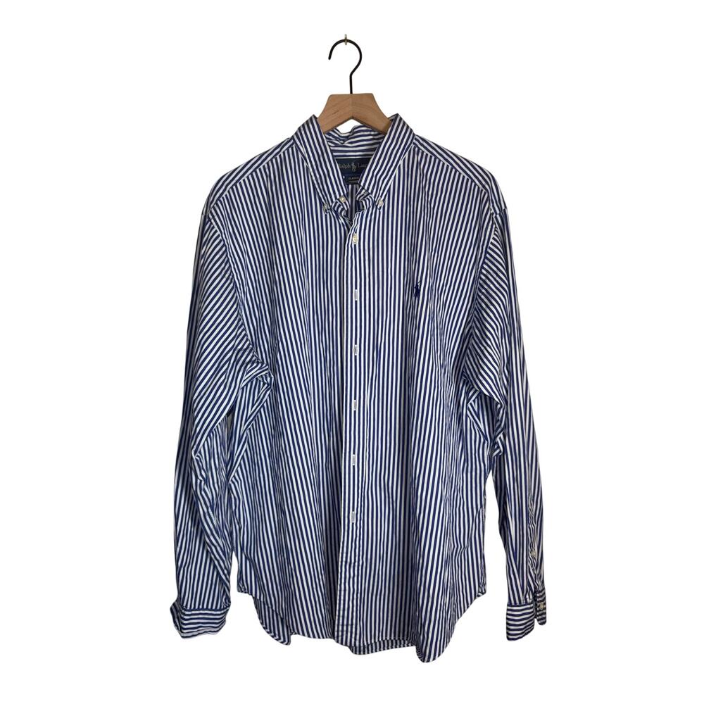 RALPH LAUREN stripe cotton preppy designer office interview buttondown shorts 2X